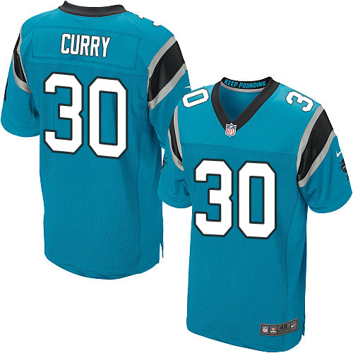 Men's Elite Stephen Curry Nike Jersey Blue Alternate - #30 NFL Carolina Panthers